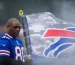 Eric Moulds waving the Buffalo Bills flag before the game against the Kansas City Chiefs on November 9, 2014 in Orchard Park, New York; Photo Credit: Getty Images